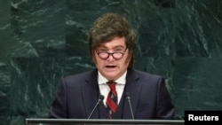 El presidente de Argentina, Javier Milei, se dirige a la 81.ª Asamblea General de las Naciones Unidas (AGNU) en la sede de la ONU en Nueva York, Estados Unidos, el 23 de septiembre de 2026. REUTERS/CAITLIN OCHS