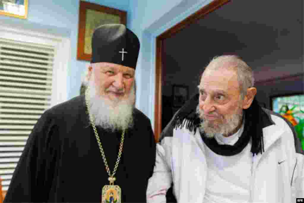 Encuentro del Patriarca Kiril con Fidel Castro en La Habana.