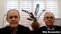 Juan Omar Sixto y Rafael Sixto, presidente y vicepresidente de la Cámara Nacional de Comercio Cubano-Americana. Foto: Captura de video. 