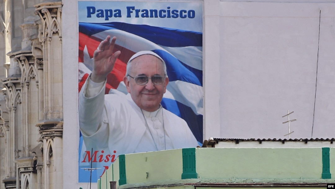 Imagen del papa Francisco en La Habana, donde el 20 de septiembre oficiará una misa durante su visita a Cuba.