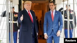 El presidente Donald Trump recibe al presidente encargado de Venezuela, Juan Guaidó, en la Casa Blanca, el miércoles 5 de febrero del 2020.