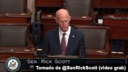 El senador republicano por la Florida, Rick Scott, presentó en la Cámara Alta la resolución que condena los horrores del socialismo.