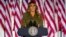 La primera dama de Estados Unidos, Melania Trump, interviene en la segunda jornada de la Convención Nacional Republicana desde el Jardín de las Rosas, en la Casa Blanca.