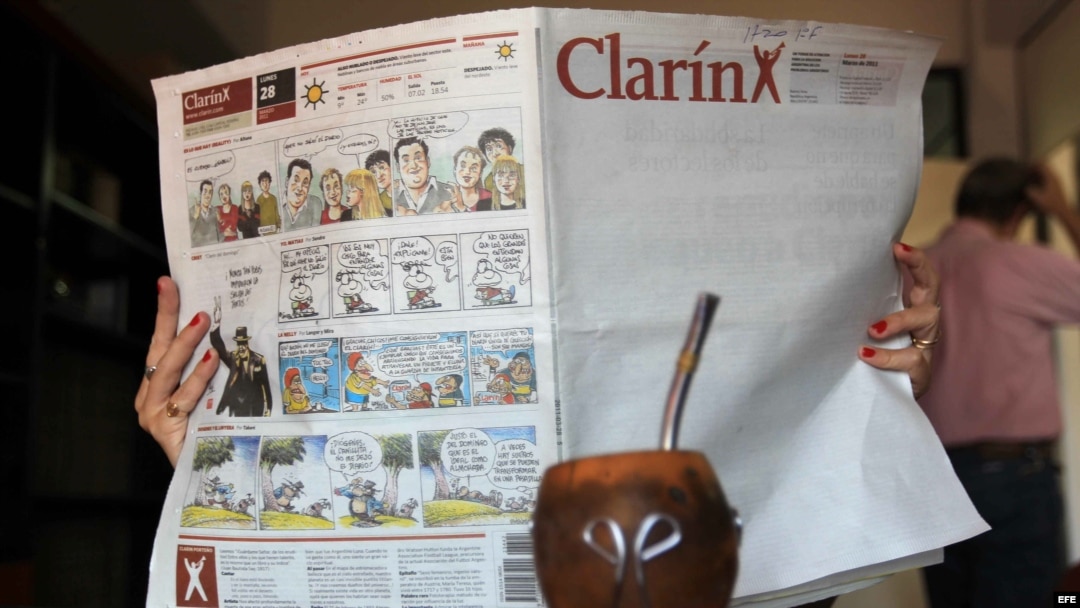 Vista de la portada del diario Clarín del 28 de marzo de 2011, que circuló con portada en blanco, como protesta. 