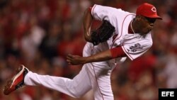 El lanzador zurdo de los Rojos de Cincinnati, Aroldis Chapman. 