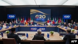 El secretario de Estado de EEUU Marco Rubio, preside la primera sesión plenaria durante la reunión de ministros de Asuntos Exteriores del G20 en Atlanta, Georgia, el 30 de octubre de 2026.
