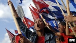 Desfile del 1 de mayo por el Día del Trabajo que tiene lugar en la Plaza de la Revolución de La Habana.