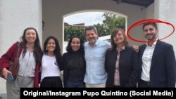 Alexandre Pupo Quintino, a la derecha, con otros integrantes del “Convoy Nuestra América”.