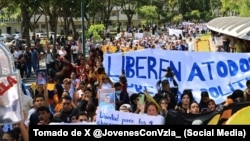 La protesta estudiantil en Caracas el 3 de febrero de 2026.