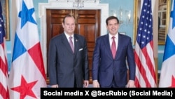 Sec. de Estado Marco Rubio con el ministro de Asuntos Exteriores de Panamá, Javier Martínez-Acha. Imagen de archivo. Social X @SecRubio