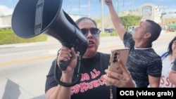 Exilio cubano se manifiesta en apoyo a las declaraciones de Donald Trump sobre Cuba. 