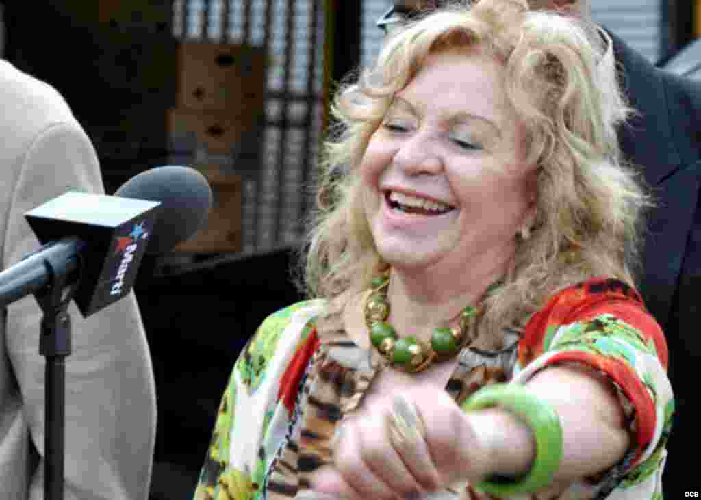 Nuestra anfitriona,Poly Berm&uacute;dez, due&ntilde;a de este enclave cubano. 