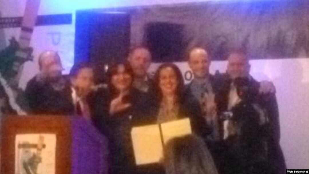 Regis Iglesias, durante la entrega del Premio al Valor otorgado al WMD en Perú octubre 17