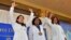 De izquierda a derecha, Laura Labrada Pollán, Berta Soler y Belkis Cantillo en Miami.
