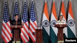 El secretario de Estado de EEUU, Marco Rubio, y el canciller indio, Subrahmanyam Jaishankar en una rueda de prensa conjunta en Nueva Delhi, India, el 24 de mayo de 2026. (REUTERS/Adnan Abidi)