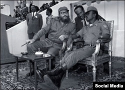 Fidel Castro y Mengistu Haile Marian en Adis Abeba.