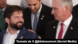 Boric y Miguel Díaz-Canel.