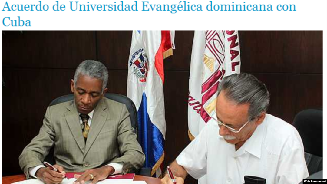Firma de convenio entre Universidad Nacional Evangélica de RD e Instituto de Investigación Fundamentales de Agricultura Tropical de Cuba por la cultura científica y la investigación.