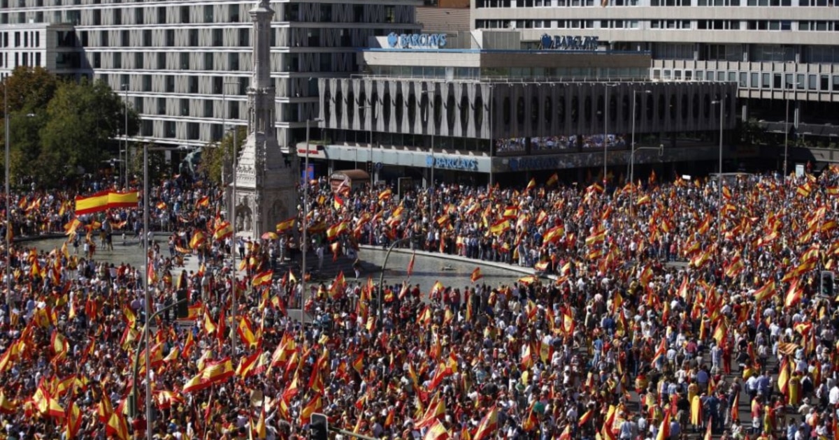 Más de 50 mil personas se manifiestan en Madrid a favor de la unidad de ...