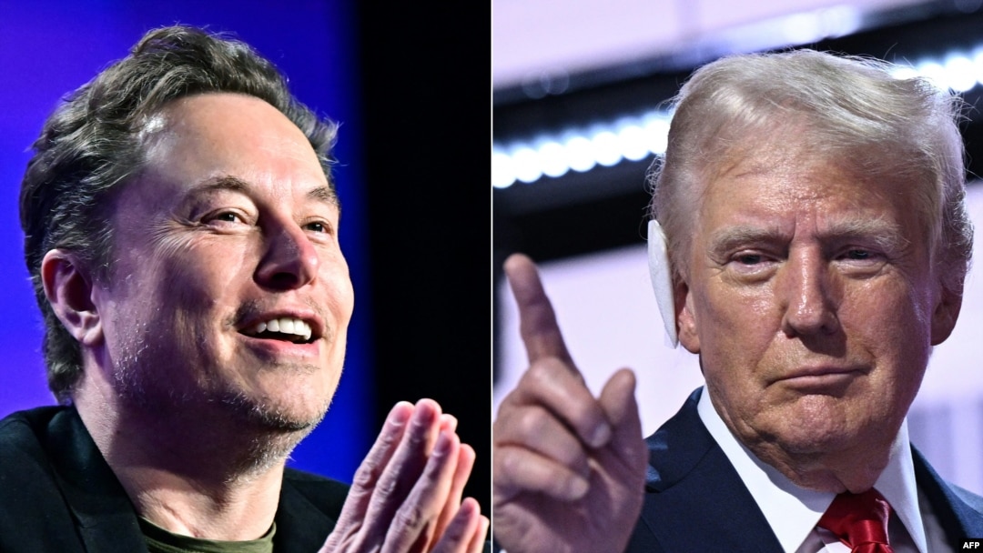 El director ejecutivo de Tesla, Elon Musk, hablando en la 27.a Conferencia Global anual del Instituto Milken en el Beverly Hilton y Donald Trump, expresidente de EE.UU. 