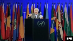 Fotografía de archivo del presidente de Uruguay, José Mujica, en la Conferencia de la ONU sobre Desarrollo Sostenible Río en el centro de convenciones Riocentro de la ciudad de Río de Janeiro (Brasil). EFE/Marcelo Sayão