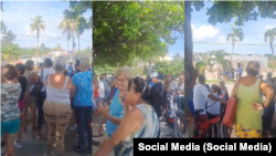 Decenas de residentes de Guanabo se manifiestan frente al Poder Popular por el deterioro de los servicios básicos.
