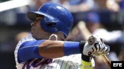 Yoenis Céspedes, jonronero cubano y patrullero izquierdo de los Mets de Nueva York.