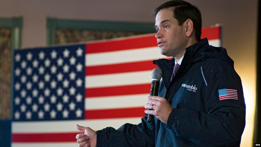 Marco Rubio, durante un acto electoral celebrado en Plymouth, Nuevo Hampshire. EFE