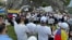 Manifestación de exiliados venezolanos en Miami exigiendo liberación de presos políticos en Venezuela 