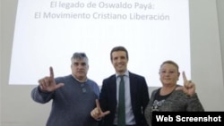 En el homenaje participó Carlos Payá, hermano del fallecido disidente. Foto tomada de ABC.