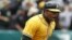 El jugador de los Atléticos de Oakland Yoenis Céspedes. 