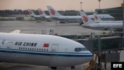 Aviones de Air China, la compañía aérea más grande del país asiático.