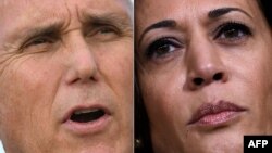 Una combinación de fotos muestra a Mike Pence y Kamala Harris.