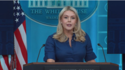 La secretaria de prensa de la Casa Blanca, Karoline Leavitt, el 8 de abril de 2025. 