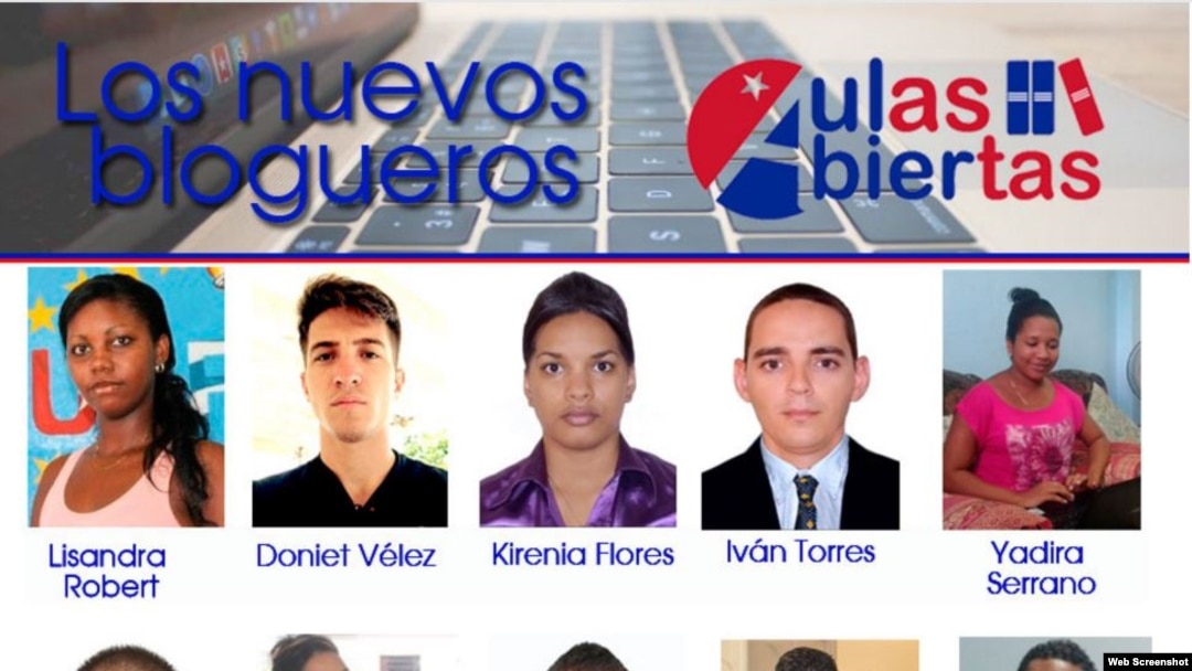 Bolgueros cubanos en el sitio web Aulas Abiertas, Perú.