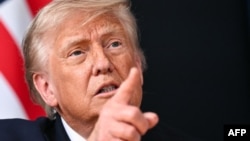 El presidente de EEUU, Donald Trump, en la cumbre del G7, en Evian, Francia, el 17 de junio de 2026.  (Mandel Ngan/AFP)