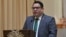 El recién nombrado Fiscal General de Bolivia, Roger Mariaca, pronuncia un discurso tras prestar juramento en la sede de la Vicepresidencia en La Paz, Bolivia, el 22 de octubre de 2024.