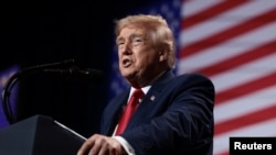 El presidente de EEUU, Donald Trump, ofrece un discurso en el Red Rock Casino Resort Spa en Las Vegas, el 5 de agosto de 2026.