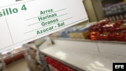 Supermercado desabastecido en Caracas (Venezuela).