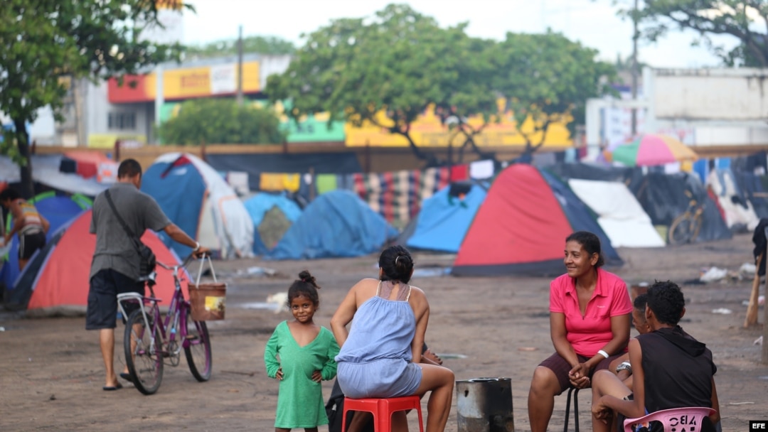 Refugiados venezolanos en la ciudad de Boa Vista, capital del estado de Roraima (Brasil).