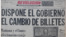 La noticia del cambio de moneda en 1961.