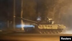 Un tanque ruso en Donetsk.