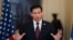El secretario de Estado de EEUU, Marco Rubio, durante una conferencia de prensa conjunta con el ministro de Asuntos Exteriores de Grecia tras su reunión en el Ministerio de Asuntos Exteriores en Atenas, el 7 de octubre de 2026.