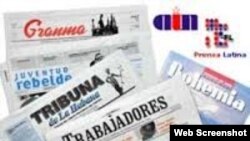 Portada de varios periódicos cubanos.