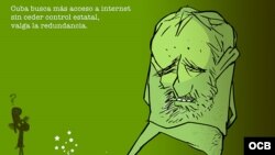 Garrincha cartoon about Internet in Cuba