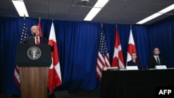 Trump, Mette Frederiksen (Dinamarca) y Jens-Frederik Nielsen (Groenlandia) firman acuerdo de seguridad tripartito el 22 de septiembre de 2026.