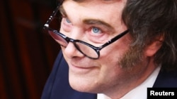 El presidente de Argentina Javier Milei durante una sesi[on del Congreso en Buenos Aires, el 1 de marzo de 2026. (REUTERS/Agustin Marcarian)