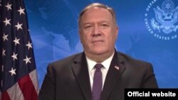 El secretario de Estado Mike Pompeo se dirige a la 50 Asamblea General de la Organización de los Estados Americanos (OEA), el 20 de octubre de 2020.