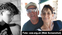 Jonathan Muir Burgos, el pastor Elier Muir Ávila y su esposa Minervina Burgos López.