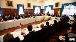 Vista general de la "Reunión regional sobre movilidad humana de ciudadanos venezolanos en las Américas" en Quito, Ecuador. 